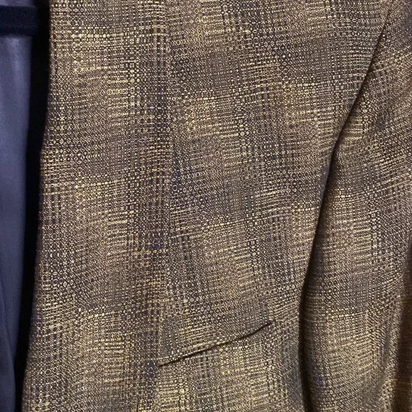 Jhane Barnes shawl collar Wool sport Coat jacket in black brown Size Men's 44L - Picture 3 of 9